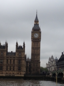 Elizabeth Tower containing Big Ben on the River Thames in London
