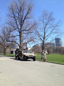 The National Guard on the Boston Common the day after the Boston Marathon